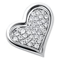 thumbnail image 3 of Wellingsale 14K White Gold Polished Love Heart Charm Pendant with Micro Pave CZ Accent, 3 of 6