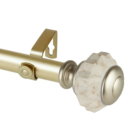 Domovina Ciara 1-inch Single Curtian Rod-Color:Gold,Size:66-120"