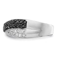 thumbnail image 4 of Sterling Silver Rhodium Black & White CZ Crossed Ring, 4 of 6