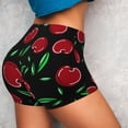 thumbnail image 3 of KLL Cherry Pattern Workout Shorts for Women Scrunch Short Gym Yoga Running Sport Active Exercise Fitness Shorts, 3 of 8