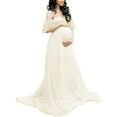 thumbnail image 5 of Women's Maternity Off Shoulder Lace Maxi Dress for Photography, Baby Shower, Pregnant Wedding, 5 of 9