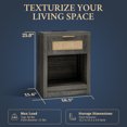 thumbnail image 3 of OAKHAM Rattan Nightstand Set of 2 with Charging Station, Bedside Table with Type-C/USB Port, Boho Side Tables End Table for Living Room, Bedroom, Midnight Oak, 3 of 7