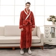 thumbnail image 5 of TBWNWG Men's Pajama & Sets & Loungewear Extra Long Thick Flannel Couples' Bathrobe Plus Size Sleepwear for Comfort and Relaxation,Size 3XL, 5 of 9