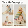 thumbnail image 5 of Tiny Land Pikler Triangle Set, 7-in-1 Foldable Pikler Triangle Climbing Toys Set for Kids,Baby Indoor Playground Jungle Gym, Wooden Montessori Climbing Set for Toddler, 5 of 6