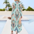 thumbnail image 2 of Art Deco Geometric Pattern Shirt Dress Long Sleeve Street Fashion V Neck Oversized Casual Dress Women Evening Dress, 2 of 7