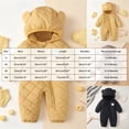 thumbnail image 6 of Faraee Unisex Toddler Quilted Padded Winter Romper Baby Bear Embroidery Hooded Ear Zip Up One Piece Jumpsuit Warm Infant Outer Snowsuit for Boys Girls Cold Season Wear, 6 of 6
