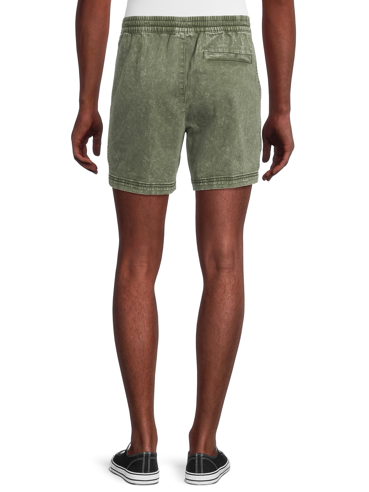 No Boundaries Men's and Big Men's Stretch Twill Pull On Shorts, up to Size 5XL