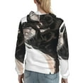 thumbnail image 7 of Lsque Black And White Boston Terrier Pattern Casual Women's Hoodie,Hooded Sweatshirt with Kangaroo Pocket,Pullover Hoodie with Eye-catching Drawstrings-X-Large, 7 of 7