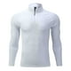 thumbnail image 1 of pstuiky camisas de manga larga para hombre, Ropa deportiva para hombre, cuello alto, media cremallera, color liso, secado rápido, para correr, manga larga. top de hombre l, 1 of 2