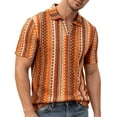 thumbnail image 2 of COSFO Short Sleeve Tshirts Shirts for Men Summer Knit Vintage Graphic Tees Casual V Neck Loose Fit Pullover Jacquard Tops, 2 of 9