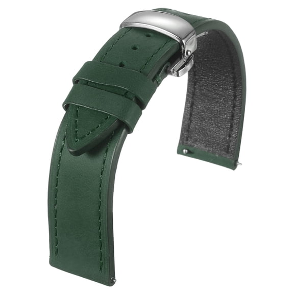 Uxcell Leather Watch Band 19mm Vintage Watch Straps with Butterfly Buckle, Green