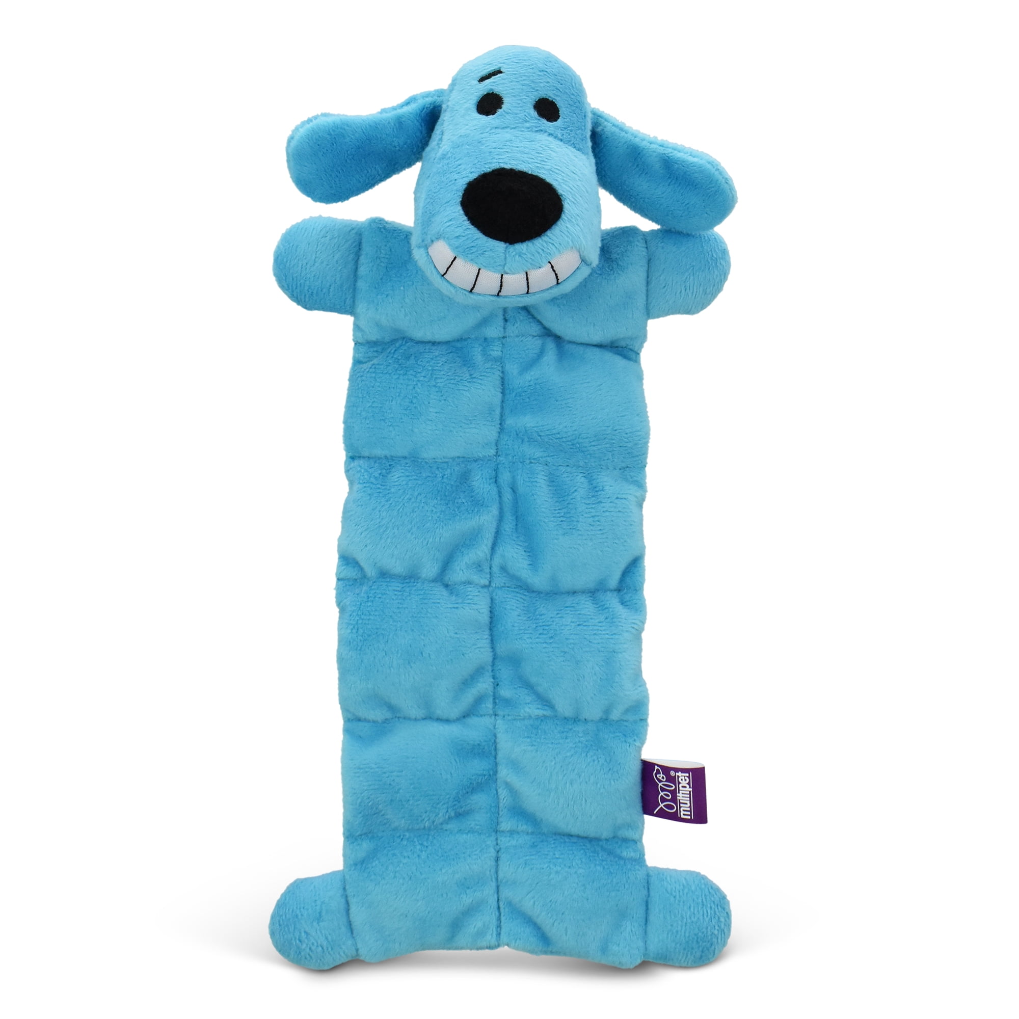 Multipet Smiling Loofa Mat Plush Dog Toy, 12 inches Long, 13 Squeakers