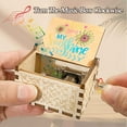 thumbnail image 2 of Wooden Music Box, Mini Vintage Hand Crank Music Box Laser Engraved You are My Sunshine Gifts for Wife, Daughter, Dad, Mom for Christmas, Anniversary, Birthday, Thanksgiving YR001, 2 of 5