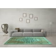 thumbnail image 3 of Ahgly Company Machine Washable Indoor Rectangle Persian Turquoise Blue Traditional Area Rugs, 8' x 10', 3 of 4