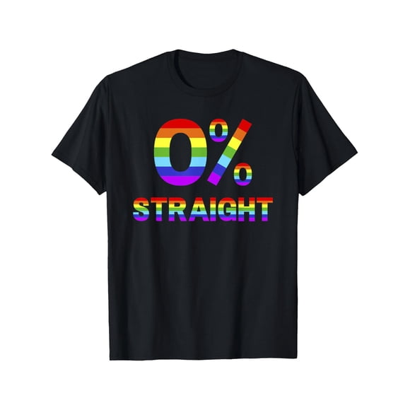 0% Straight Fun Gay Pride Rainbow Flag