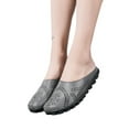 thumbnail image 5 of Anuirheih Clearance Slip on Sandals Women,Women's Shoes Solid Color Retro Hollow Out Carved Flat Heel Fashion Comfortable Casual Sandals Slippers(Gray), 5 of 5