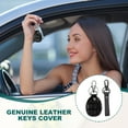 thumbnail image 5 of Uxcell Leather Key Fob Protector with Clip for Car Keys and Office Use Black, 5 of 7