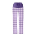 thumbnail image 4 of Posijego Women's Plaid Lounge Pants Drawstring High Waisted Wide Leg Pajama Pants Soft Pj Pants Sleepwear, 4 of 4