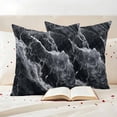 thumbnail image 3 of Black Marble Outdoor Waterproof Pillow Covers, Vintage Chic Abstract Texture Aesthetic Decorative Square Throw Pillowcase Sofa Cushion Sham for Patio/Couch/Chair, 24"x24" 2 Pack, 3 of 8