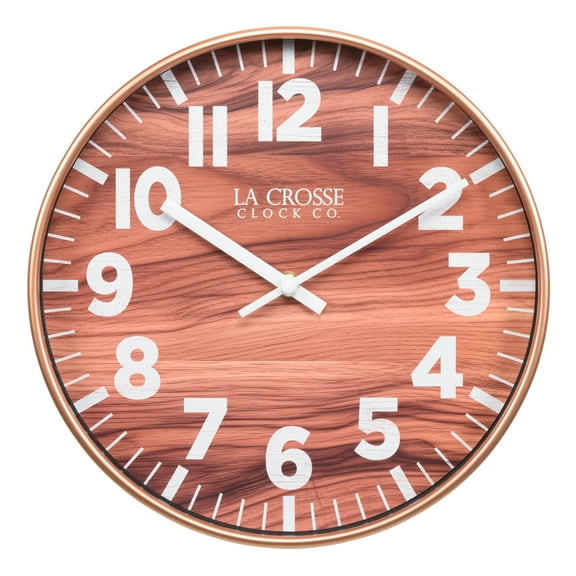La Crosse Clock 10.8 inch Atwood Analog Quartz Wall Clock, 404-3028