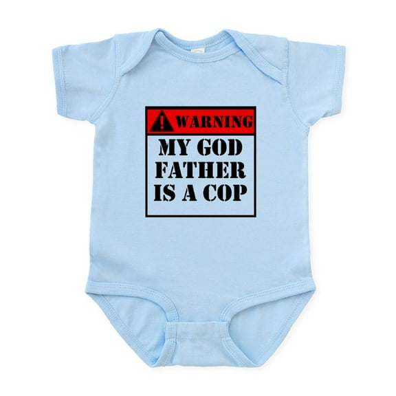 CafePress - Warning My Godfather Is A Cop Body Suit - Baby Light Bodysuit, Size Newborn - 24 Months