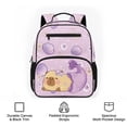 thumbnail image 6 of HUIACONG Purple Mermaid Capybara 13.5 Inch Backpack for Kids Girls, Water Resistant School Bag with Breathable Adjustable Padded Straps, Large Capacity Multi Pocket Bookbag for School Travel, 6 of 7