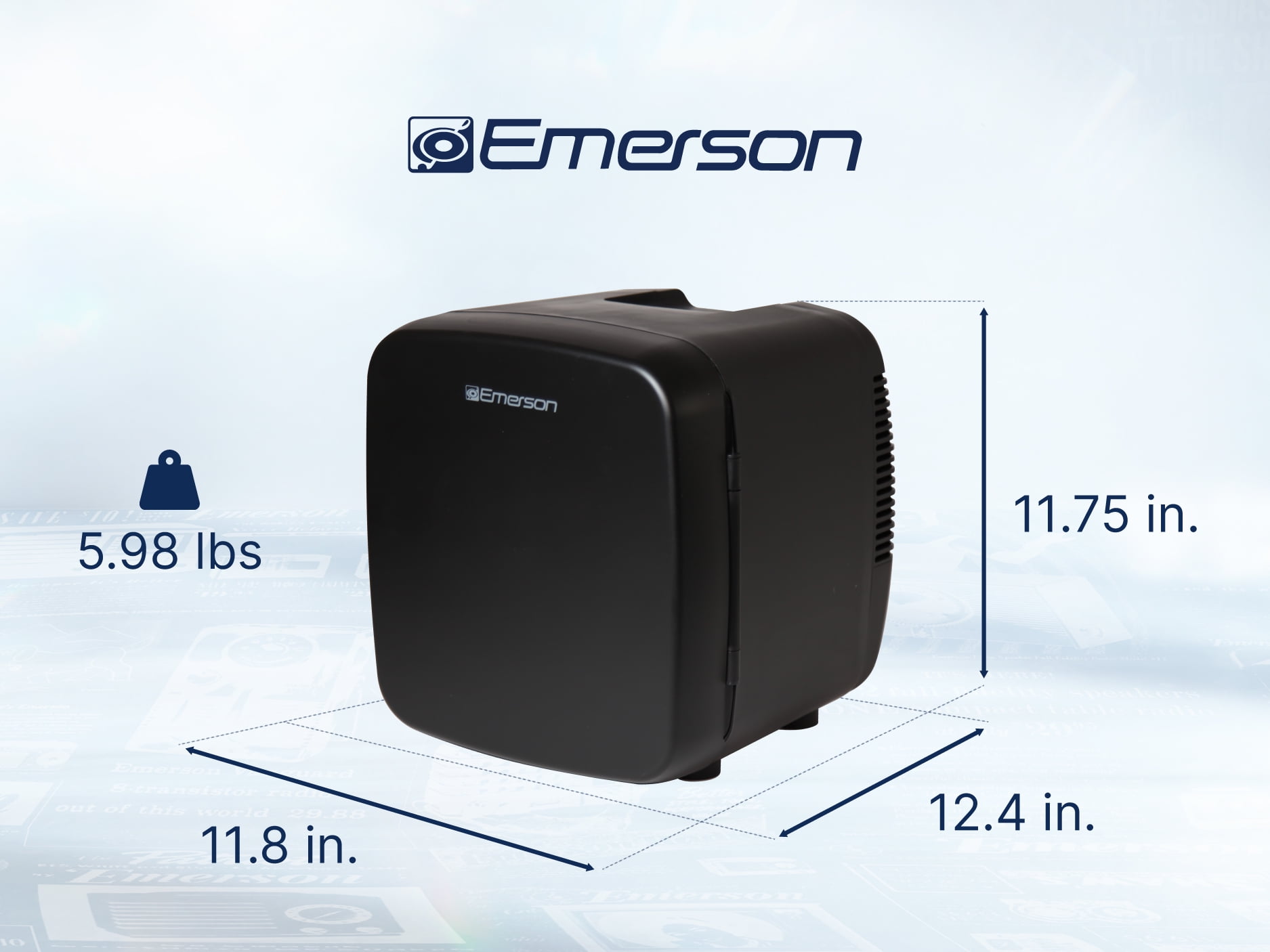 Emerson EFC-5001 Portable Mini Fridge Cooler XL, Black