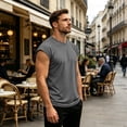 thumbnail image 2 of Mens Summer Shirts Cap Sleeve Crew Neck Workout T Shirts Casual Loose Fit Gym Tees, XL, 2 of 7