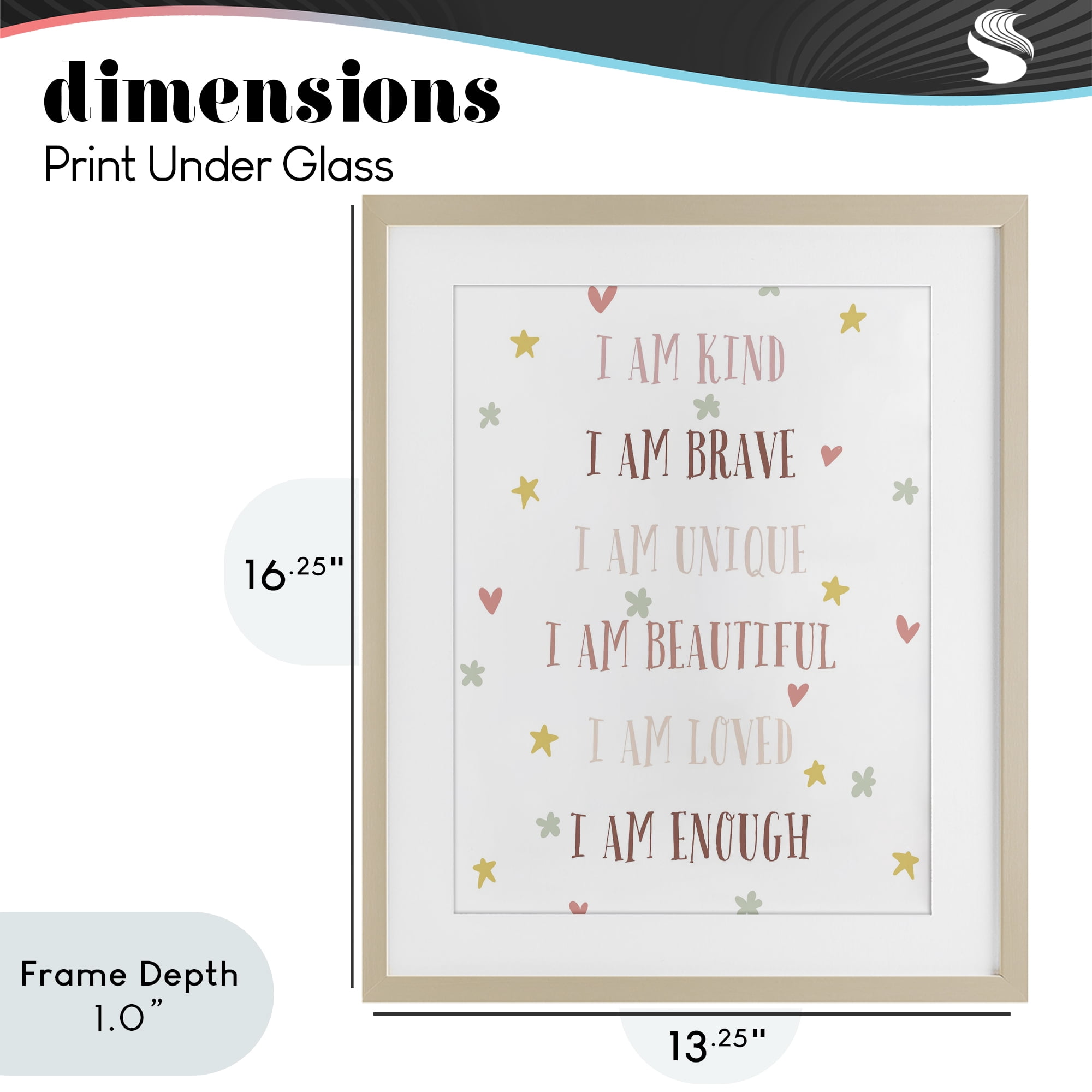 Stupell Industries I am Empowerment Quotes Birch Framed Print Under Glass, design by Katie Griggs