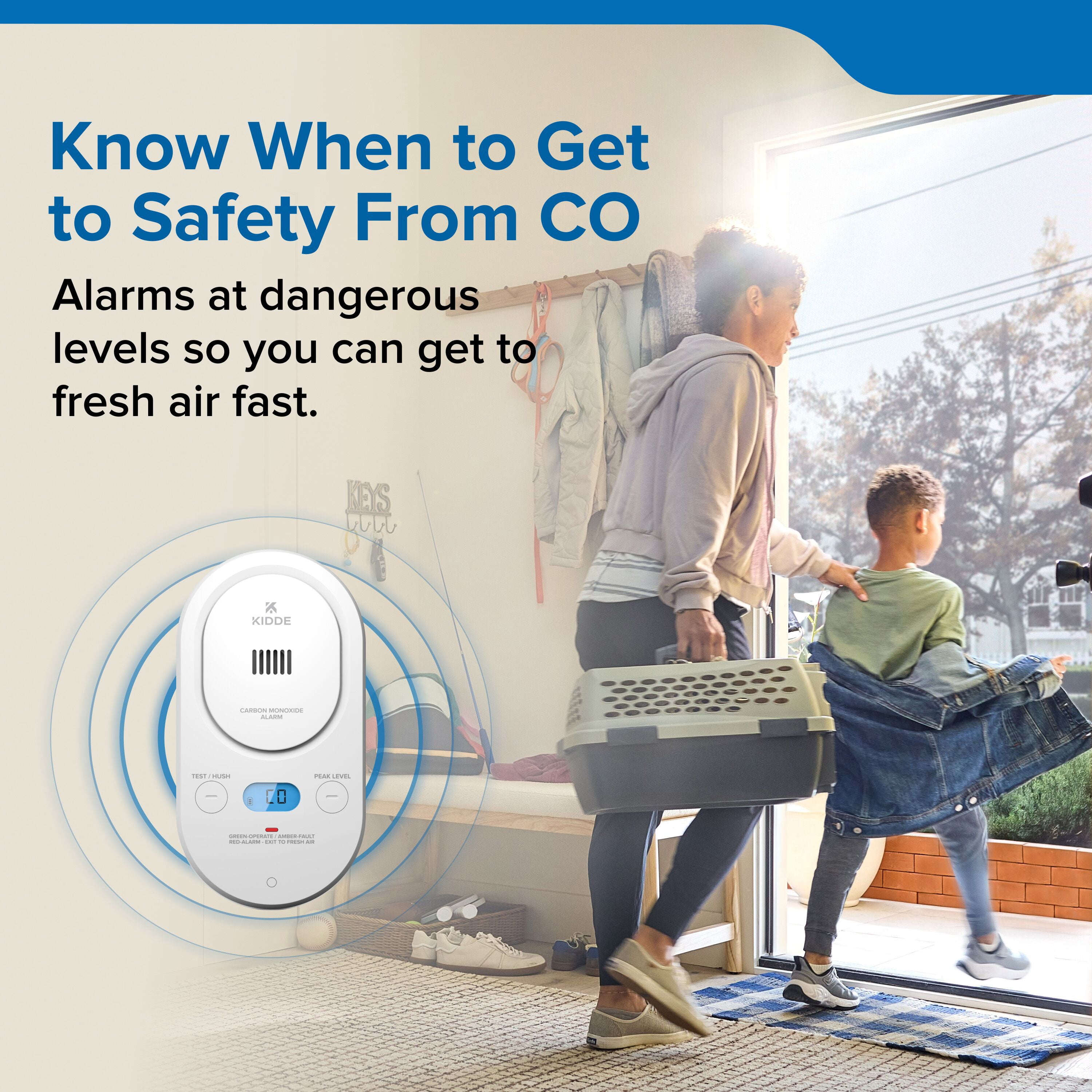 Kidde Carbon Monoxide Detector, Plug-In with AA Battery Backup, Rotating Plug, 85 dB Alarm, COPD