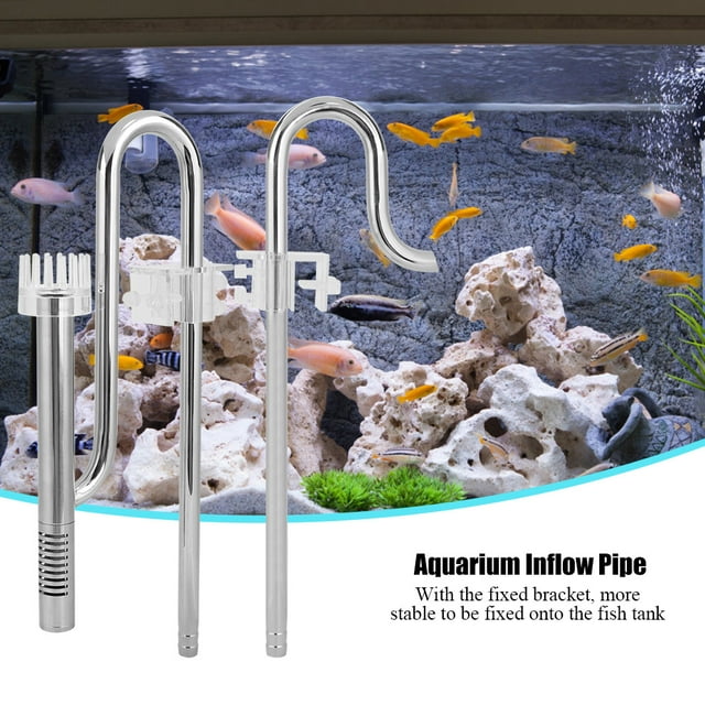 Stainless Steel Aquarium Inflow OutflowSkimmer Filter Pipe, Durable Easy To Clean, Adjustable Oil Film, Easy Installation, Stable Bracket, 2 Size Options