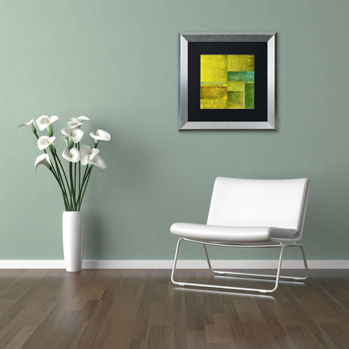 Trademark Fine Art "Essence of Green" Canvas Art by Michelle Calkins, Black Matte, Silver Frame