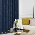 thumbnail image 6 of Deconovo Printed Blackout Curtains Set of 2 Golden Wave Line with Dots Light Blocking Curtains for Living Room 52 x 84 inch Navy Blue 2 Drapes, 6 of 7