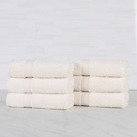 Superior Oregon Organic Cotton Solid Hand Towel, Set of 6, Ivory