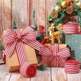 thumbnail image 2 of FOCUSNORM Christmas Tree Ribbons Contrast Color Stripe Pattern Wide Christmas Mesh Ribbons for Tree and Wrapping Presents, 2 of 7