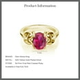 thumbnail image 5 of Gem Stone King 2.00 Ct Oval Red Created Ruby 18K Yellow Gold Plated Silver Ring, 5 of 5