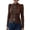 Brown, variant on Women's Fashion Elegant Commute Stand Collar Blouse, Lace Crochet Detail with Chinese Frog Button Closure, for Office Work or Daily Casual Outfits in Spring Beige