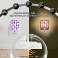 thumbnail image 5 of 2 Pack LED Sensor Night Light Motion 3 Modes for Stairway Bedroom Living Room Happy Daisies on Purple, 5 of 7
