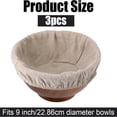 thumbnail image 3 of Fdelink 9 Inch Bread Proofing Basket Cloth Liner Round Bread Proofing Bowl Liners Linen Baking Basket Liner Cover Dough Proofing Cloth for Bread Baking Home, Placemat, Kitchen Mat, 3 of 7
