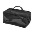 thumbnail image 1 of Bolsa de Maquillaje de Malla Transparente Nylon Negro Unique Bargains, 1 of 7
