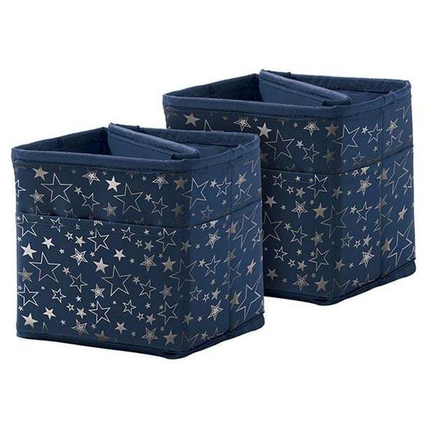 Tabletop Storage Navy with Silver Stars Pocket Chart Storage Walmart