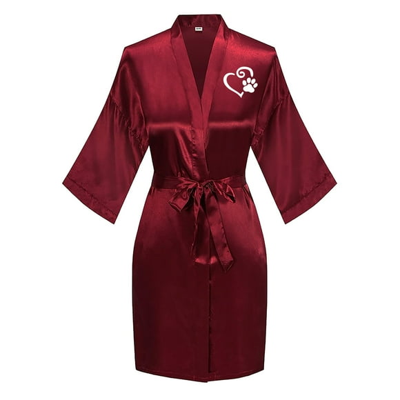 TIMIFIS Women's Short Silky Robes Bridesmaid Bride Party Satin Robes Sleepwear Plus Size Wedding Bridal Party Loungewear Dressing Gowns with 3/4 Sleeve - Spring/Summer