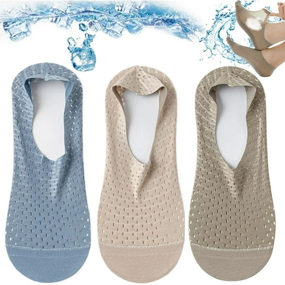 Calcetines de malla de seda de hielo de alta gama, calcetines de barco invisibles ultrabajos y finos, antideslizantes, transpirables, finos, invisibles