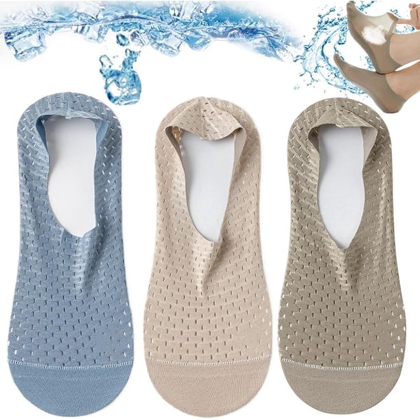 Calcetines de malla de seda de hielo de alta gama, calcetines de barco invisibles ultrabajos y finos, antideslizantes, transpirables, finos, invisibles