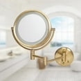 thumbnail image 5 of Jerdon Wall-Mounted Makeup Mirror with LED Lighting - 8.5" Round Mirror Frame - Gold Finish - 8X Magnification - Direct Wire - Model HL75BGD, 5 of 6