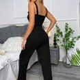 thumbnail image 5 of Xunmmm Womens Pajamas Set Lace Straps Tank Top and Long Pants Ribbed Loungewear Sleepwear Home Clothes, 5 of 7