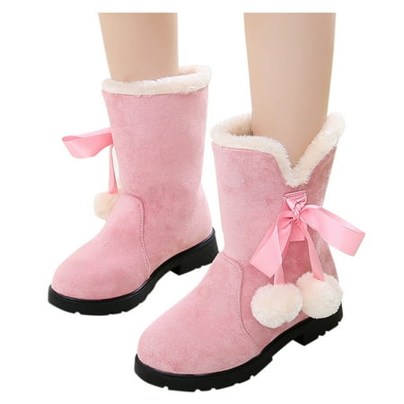 

LYCAQL Toddler Shoes Bowkont Boots Cotton Fashion Shoes Boots Snow Kids Princess Baby Girls Baby Shoes Shoes Baby Girls (Pink 13 Little Kids)