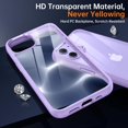 thumbnail image 4 of Shockproof Clear Case for iPhone 12/12 Pro, [Not Yellowing] [10FT Military Drop Protection] Hard Clear Back Four Corner Airbags Drop Protection Phone Cover, 6.1 inch, Purple, 4 of 14