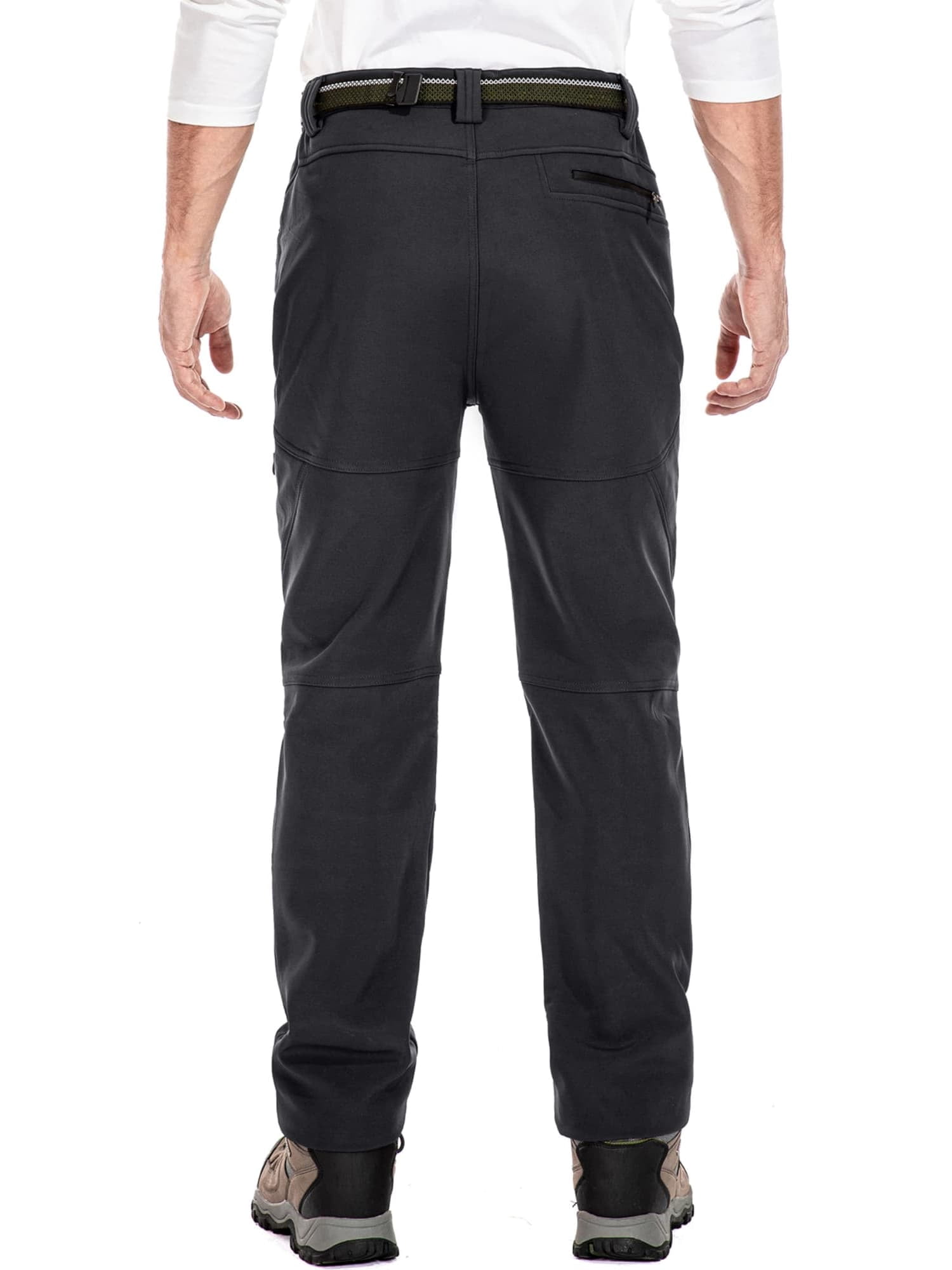 FEN AI Ski Pants Men Hiking Snow Pants Water Repellent Softshell Snowboard Trousers Fleece Lined Winter Outdoor Work Cargo Pants