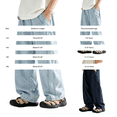 thumbnail image 2 of UACY Boys Baggy Jeans Teen Y2K Casual Straight Wide Leg Denim Pants Vintage Preppy Loose Elastic Waist Fit (Dark Blue, 9-10 Years), 2 of 7